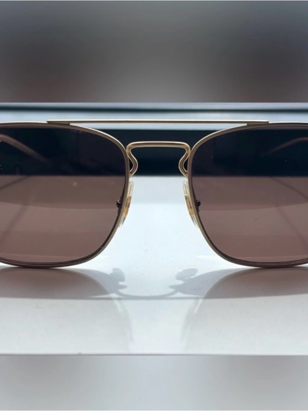Ray-Ban RB3588 9013/73 Matte Gold Aviator Sunglasses Dark Brown Lens 55-19-140